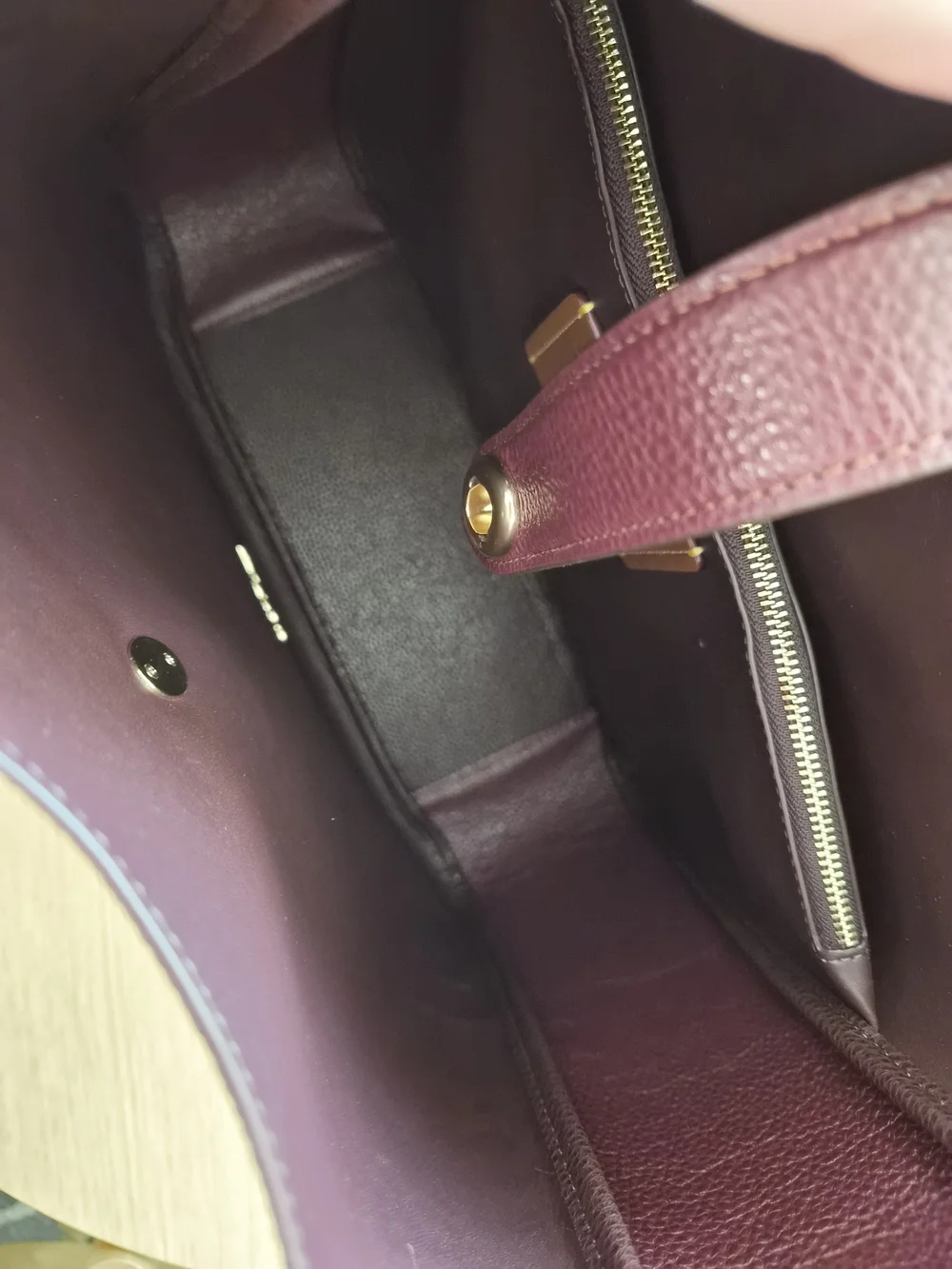 Coach Pebble Leather Shoulder Tote in Deep Burgundy - Picture 6 of 8